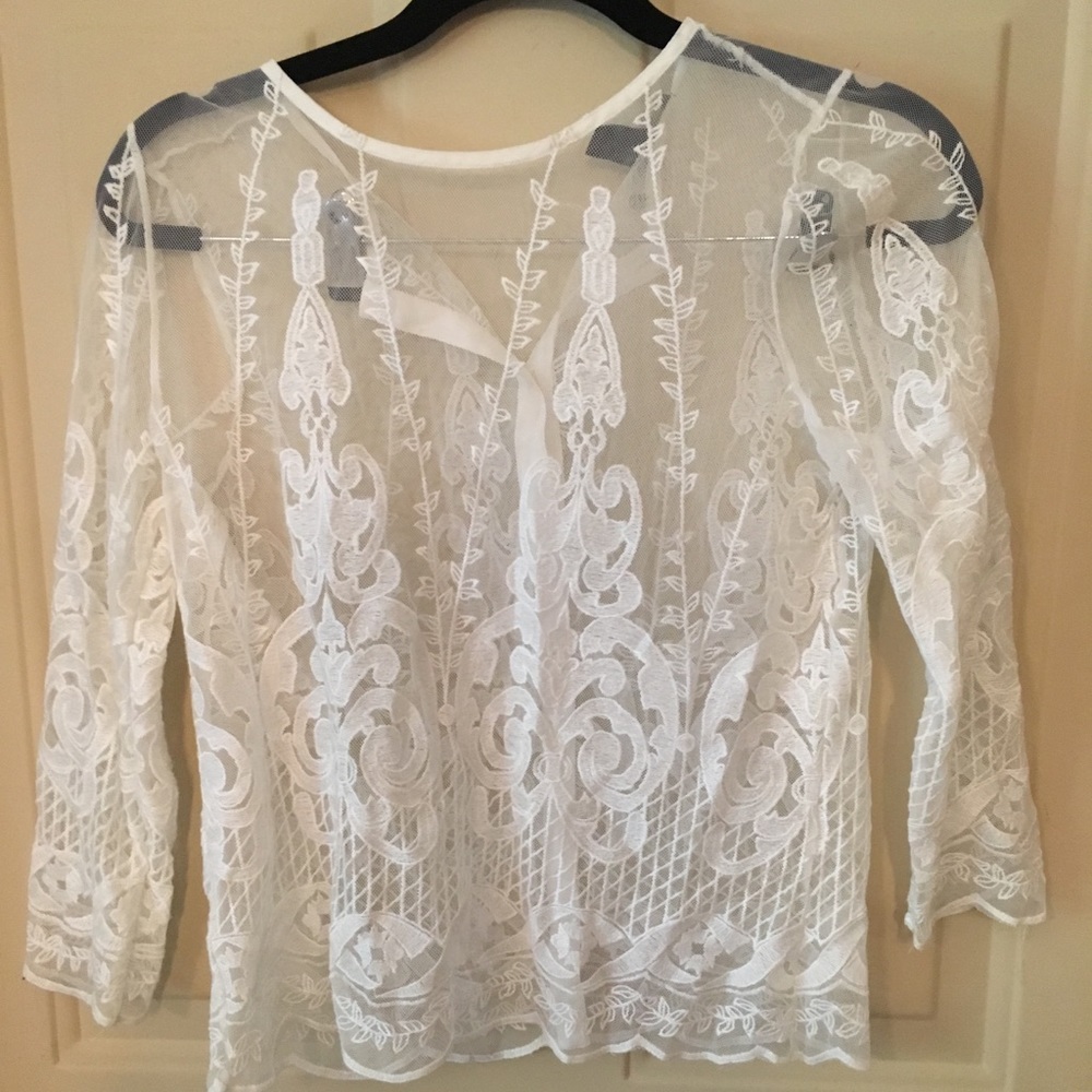 Lace embroidery shirt